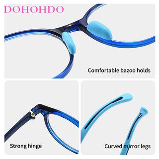 DOHOHDO Flexible TR90 Kids Eyeglass Frames For Boy Girl Anti Blue Light Eye Glasses Child Spectacle 0 Diopter Optic Prescription