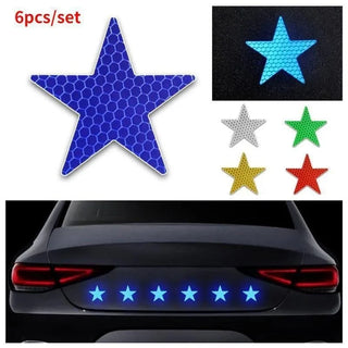 6pcs High Intensity Grade Reflective Safety Warning Tapes Stickers Self-Adhesive For Car Truck Motorcycle  Bike Camper Helmet