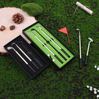 Golf Pen Set Mini Desktop Golf Ball Pen Gift Includes Putting Green 3 Clubs Pen Balls And Flag Desk Games Office School Gift