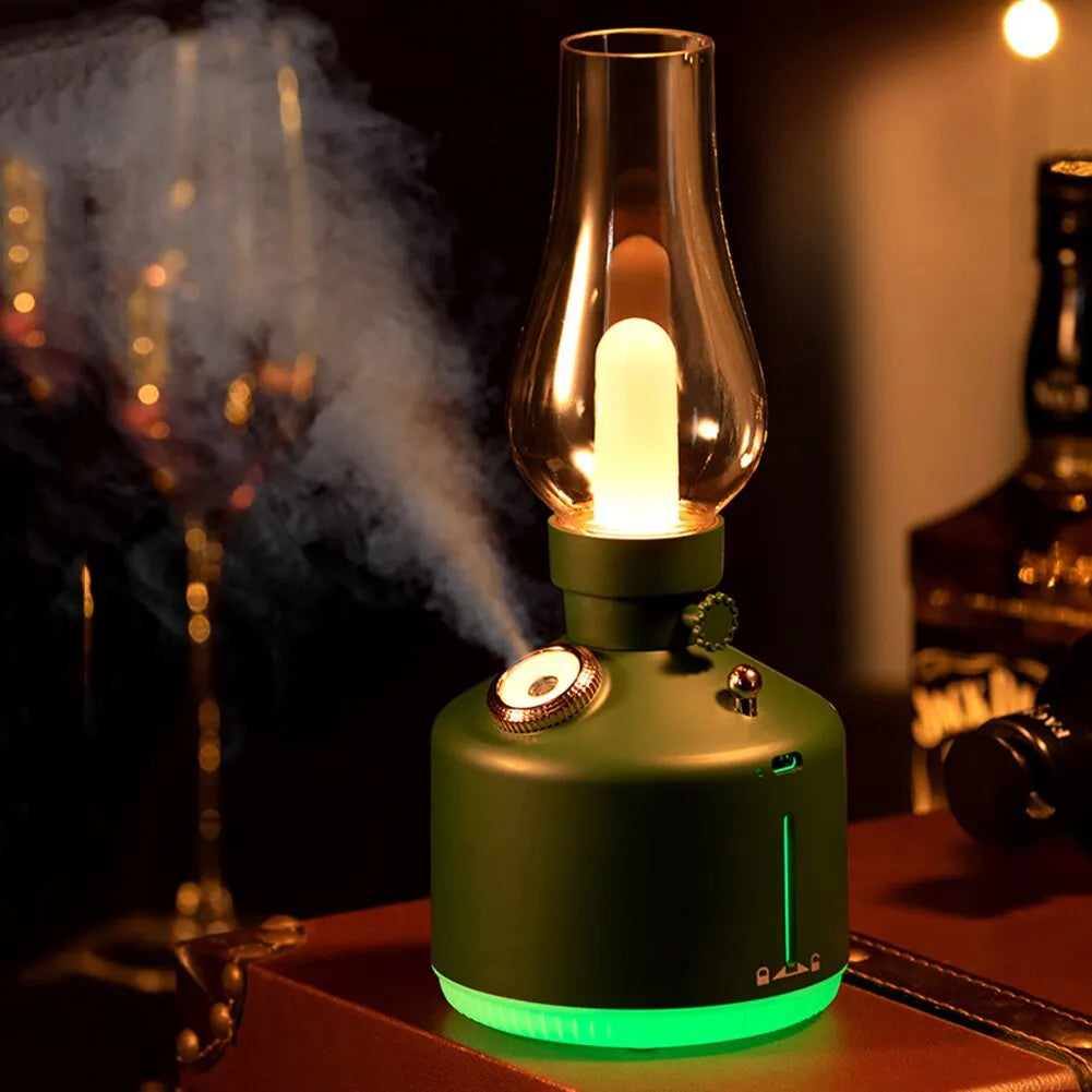 Retro Lamp Essential Oil Aroma Diffuser Aromatherapy Multipurpose Machine Relieve Fatigue Air Cool Mist USB Wireless Humidifier