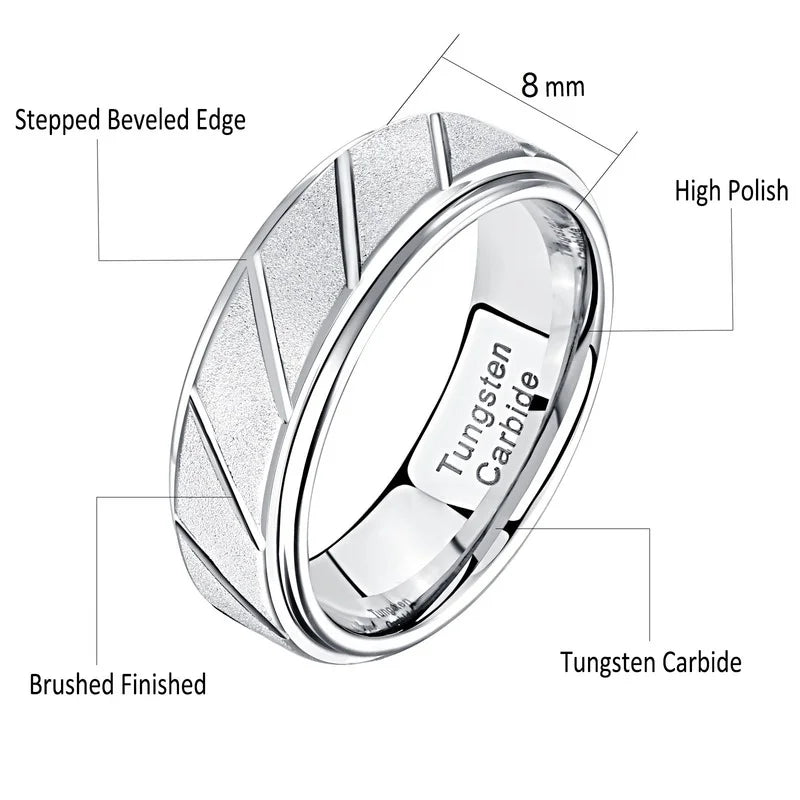 New Stainless Steel Twill Ring Titanium Steel Wave Couple Ring Chain Simple Men and Women Ring Simple Jewelry Gift