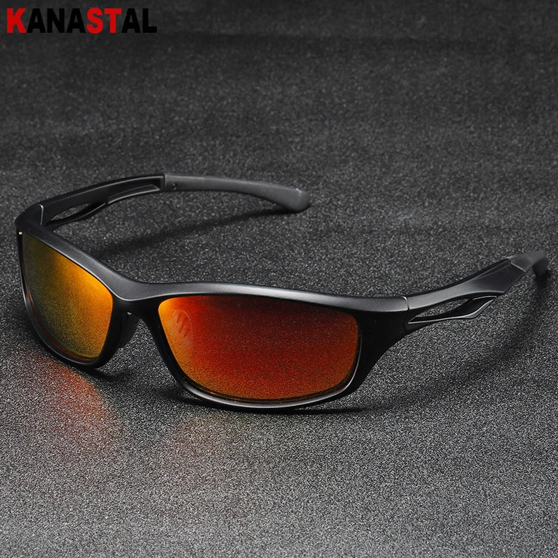 Men Polarized Sunglasses UV400 Sports Night Vision Sun Glasses TR90 Square Frame Motorcycle Outdoors Travel Women Visor Eyewear