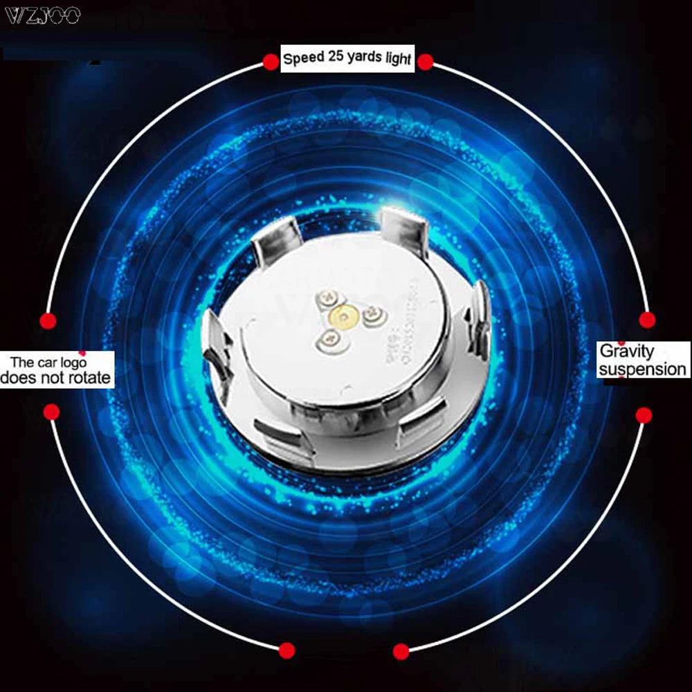 Hub Light Car Floating Illumination Wheel Caps LED Light Center Cover for Mercedes-Benz Ford Mustang VW Acura Jeep Nissan Kia