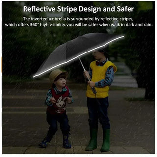 Fully Automatic Reverse Folding Umbrella with Windproof Reflective Stripe UV Umbrellas