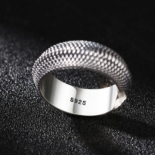 Retro 925 Thai Silver Dragon Scale Ring for Men Personality Trend Rings Hip-hop Simple Versatile Boy Finger Jewelry KOFSAC