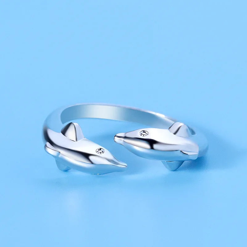 Silver Color Dolphin Ring Simplicity Fashion Exquisite Student Girlfriend Jewelry Accessories Wedding Party