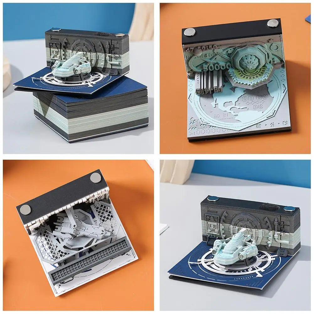 3D Notepad Multi-function Memo Pad Calendar 3D Model Note Block Notes Stationery Novelty Gift Desk Ornaments