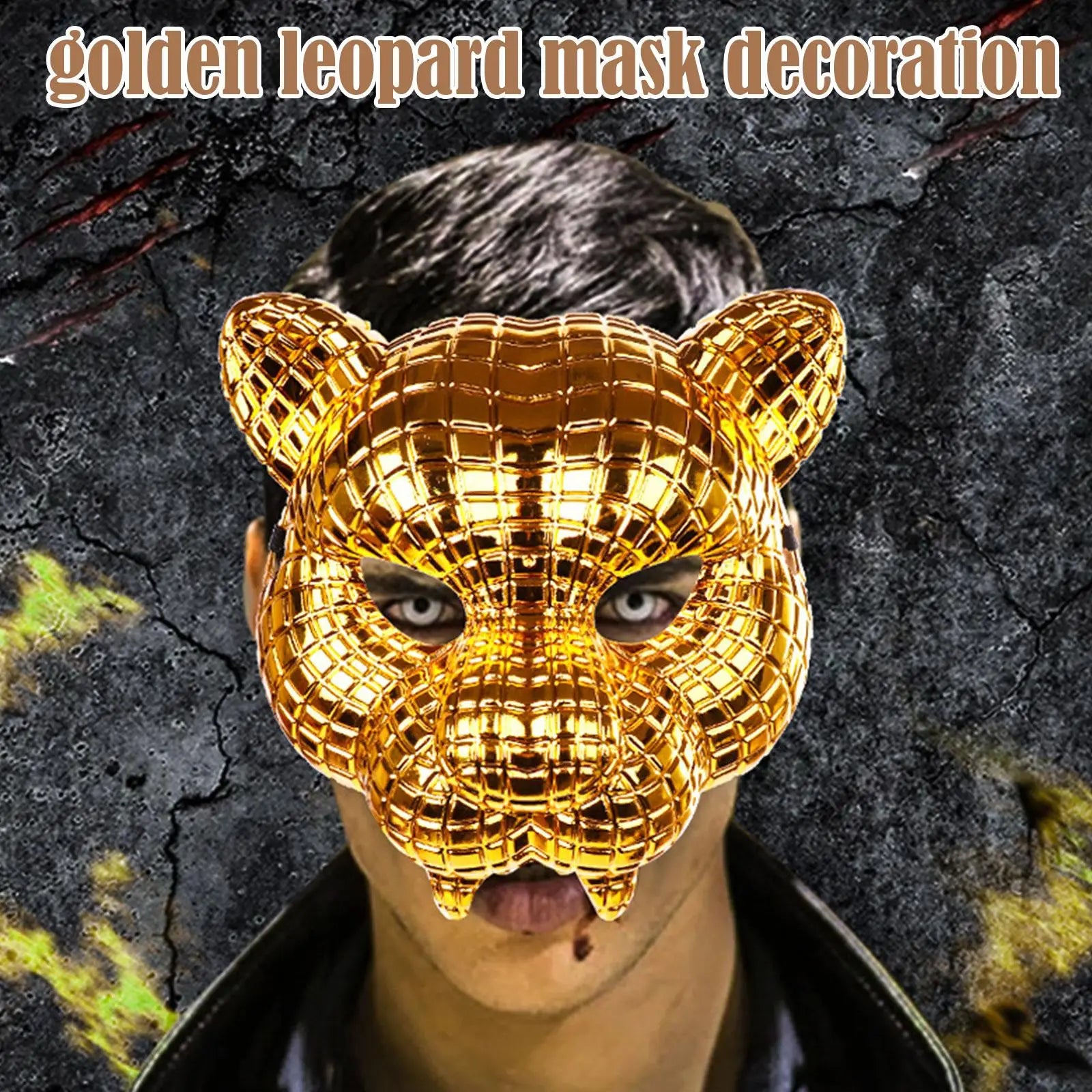 Golden Leopard Mask Halloween Carnival Mask Prom Party Props Adult Mask Animal Mask Party Costume Accessories