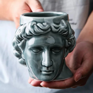 Ceramic Cup Spain Ancient Greece Apollo David Head Mug кружка Sculpture Coffee tazas de café Desktop Ornaments Office Pen Holder