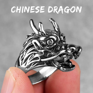 Stainless Steel Animal Men Rings Eagle Dog Dragon Bird Snake Punk Hip Hop Trendy For Male Boy Jewelry Creativity Gift Wholesale