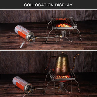 Multifunctional Folding Campfire Grill Portable Stainless Steel Camping Grill Grate Gas Stove Stand Outdoor Wood Stove Stand