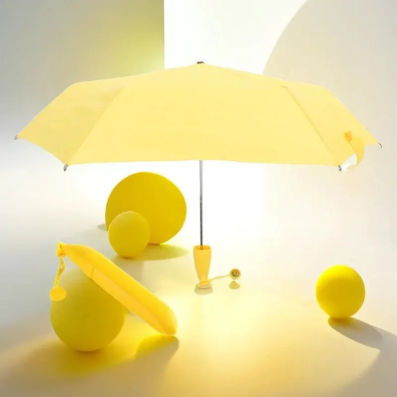 Creative Banana Umbrella Cute Fruit Folding Umbrellas Fashion Mini Windproof Folding Umbrella for Women Men Umbrella Gift