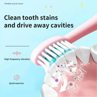 Children Electric Toothbrush Cartoon Kids With Replacement Head Ultrasonic  IPX7 Waterproof Rechargeable Sonic Toothbrush