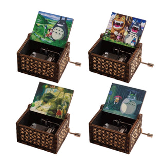 Danvon Hot Selling Custom Mini Wooden Hand Crank Music Box Multiple Styles With Exquisite Carving And UV Printing