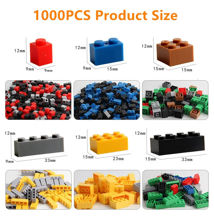 1000 DIY creative building blocks bulk set Urban Classic building blocks Assembled birthday gift children