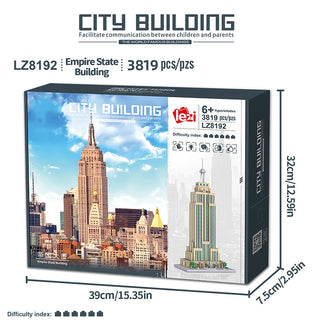 3819PCS Empire State Building World Famous City Street View Architectural Model Mini Bricks Desktop Decoration Kids Toys Gifts