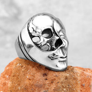 Fashion Retro Hip-hop Smile Face Skull Ring Men Street Rock Punk Jewelry Stainless Steel Ring Man Best-selling Product