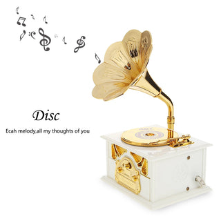 Hand Crank Music Box Creative Retro Musical Box Exquisite Manual Classic Antique Wooden Eco-friendly for Friends Kids Boys Girls