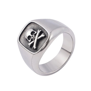 Fashion Steel Color/Gold Color Simple Skull Ring Men And Women Small Stainless Steel Biker Ring Jewelry Gifts