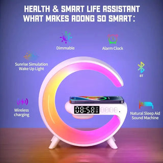 New G63 BlueTooth Speaker Ambient Light Wireless Charging Music Alarm Clock Support Tf Aux Small G BlueTooth Speaker Sound box