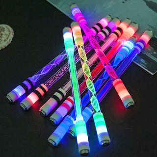 Cool Rotating LED Flash Spinner Pen AdultStress Reliever Kids Luminous Spinning Pens with Battery Finger Toy Fidget Spinner gift