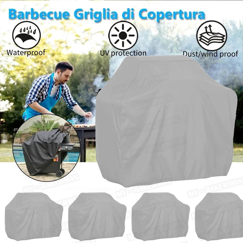 8 size outdoor barbecue cover Dust and waterproof Weber Heavy Duty Barbecue Cover Rain Proof Outdoor Barbecue Cover Round