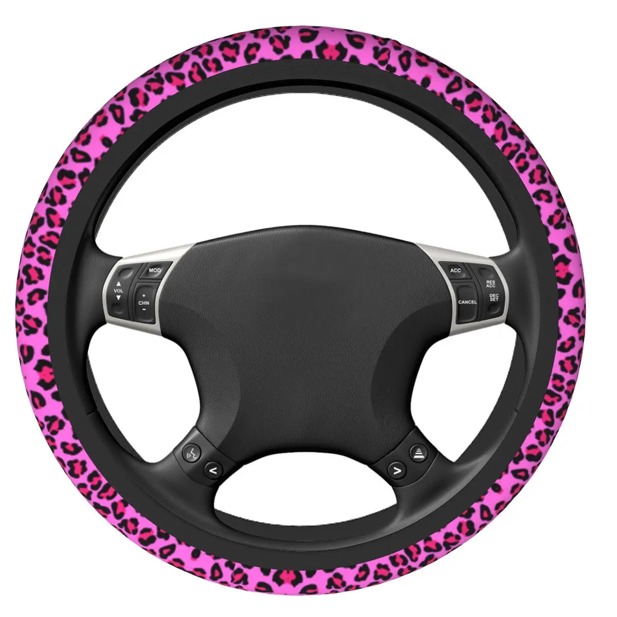 Leopard Cheetah Seamless Steering Wheel Cover Animal Skin Print Spots Steering Wheel Protector Universal 37-38cm Car Accessories