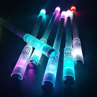 LED Flash Gel Pen With Light Students Fashion 0.5mm Gaming Spinning Pen Ballpoint with Battery Kids Christmas Gift Cool Rotating