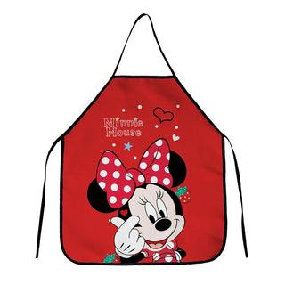 MINISO Disney Apron Women Men Cute Mickey Mouse Print Children Cooking  Kitchen Chef Adjustable BBQ Apron Home Cleaning Tool