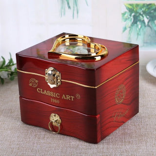 Classic Rotating Dancer Ballerina Piano Music Box Jewelry Box Hand Crank Music Mechanism Mirror Play Birthday Christmas Gifts