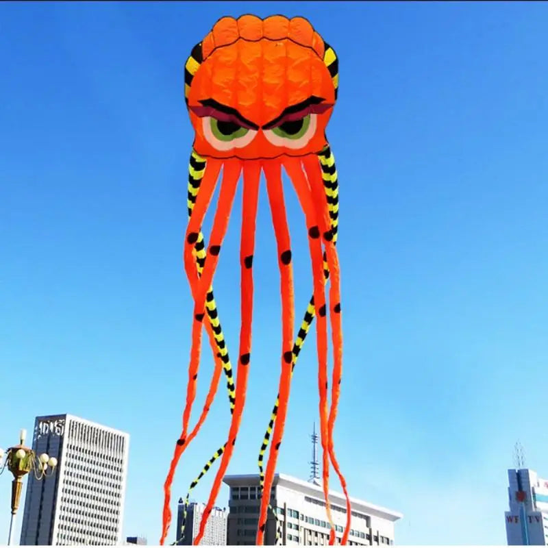 3D 8-meter Four-color Octopus Kite Large Animal Soft Kite Outdoor Inflatable Kite Adult Kite Easy To Fly Nylon Tear Resistant