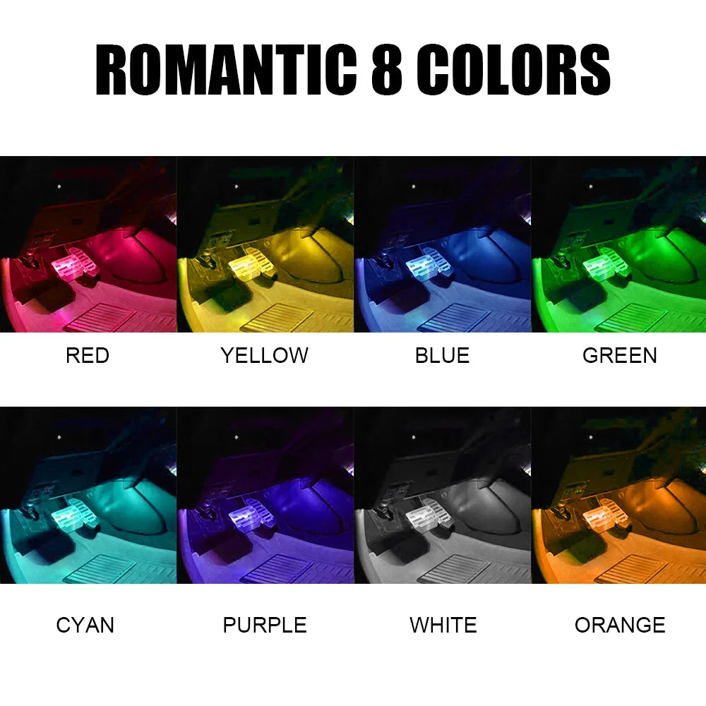 Universal Car RGB Ambient Lights LED Strips Interior Lamps 8 Colors Decorative Off Road 4x4 SUV Automobile Accessories Smart 12V