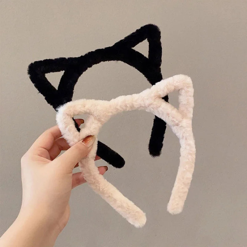 Funny Cartoon Cat Ear Headband Furry Rabbit Ear Hairband Hoop for Women Lolita Cosplay Costume Party Headwear Hair Accessories