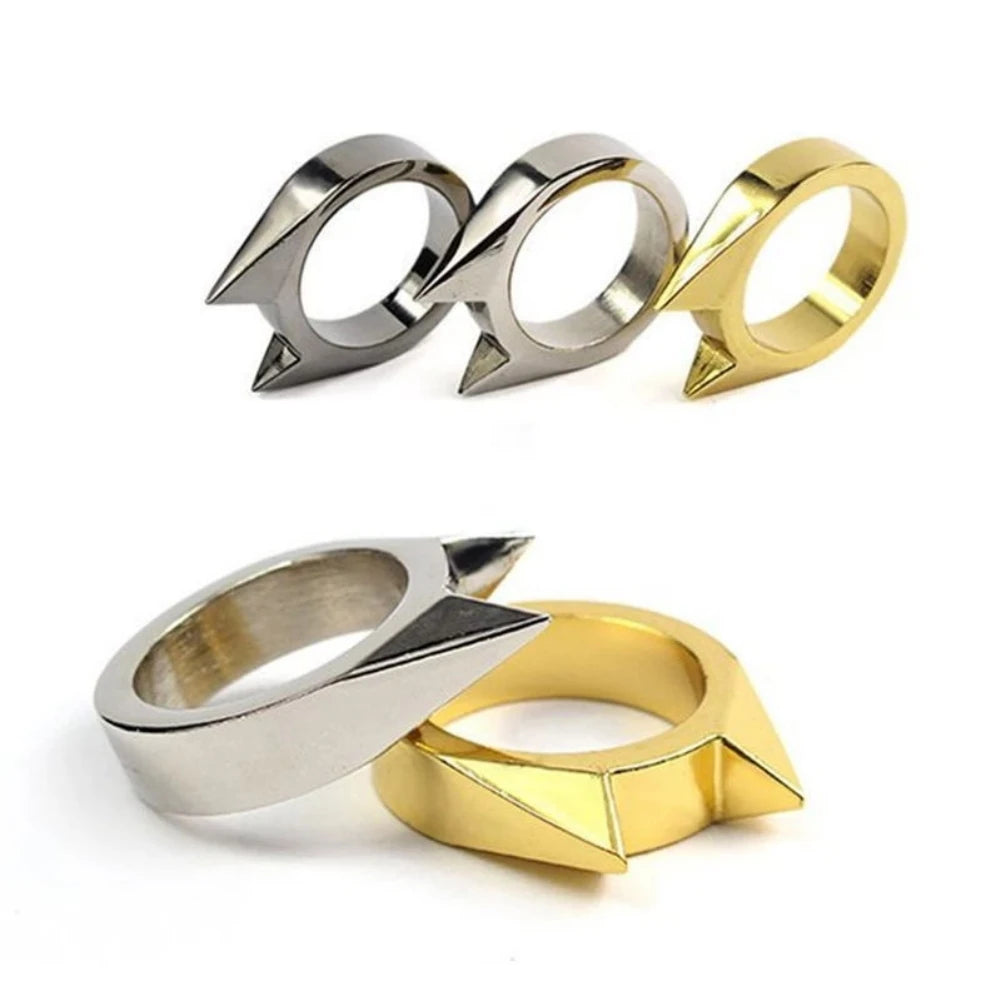 Hot Women/Man Cat Ear Mini Self-Defense Rings Metal Multifunctional Knuckle Cat Ear Shape Attack Rings Jewelry Accessories