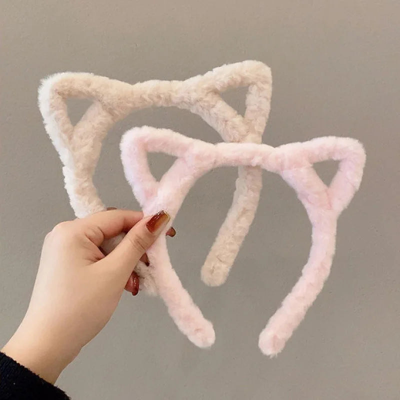 Funny Cartoon Cat Ear Headband Furry Rabbit Ear Hairband Hoop for Women Lolita Cosplay Costume Party Headwear Hair Accessories