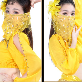 2019 High Quality Cheap Women Indian Belly Dance Face Veil Tribal Belly Dancing Veils for Sale 12 Colors Available