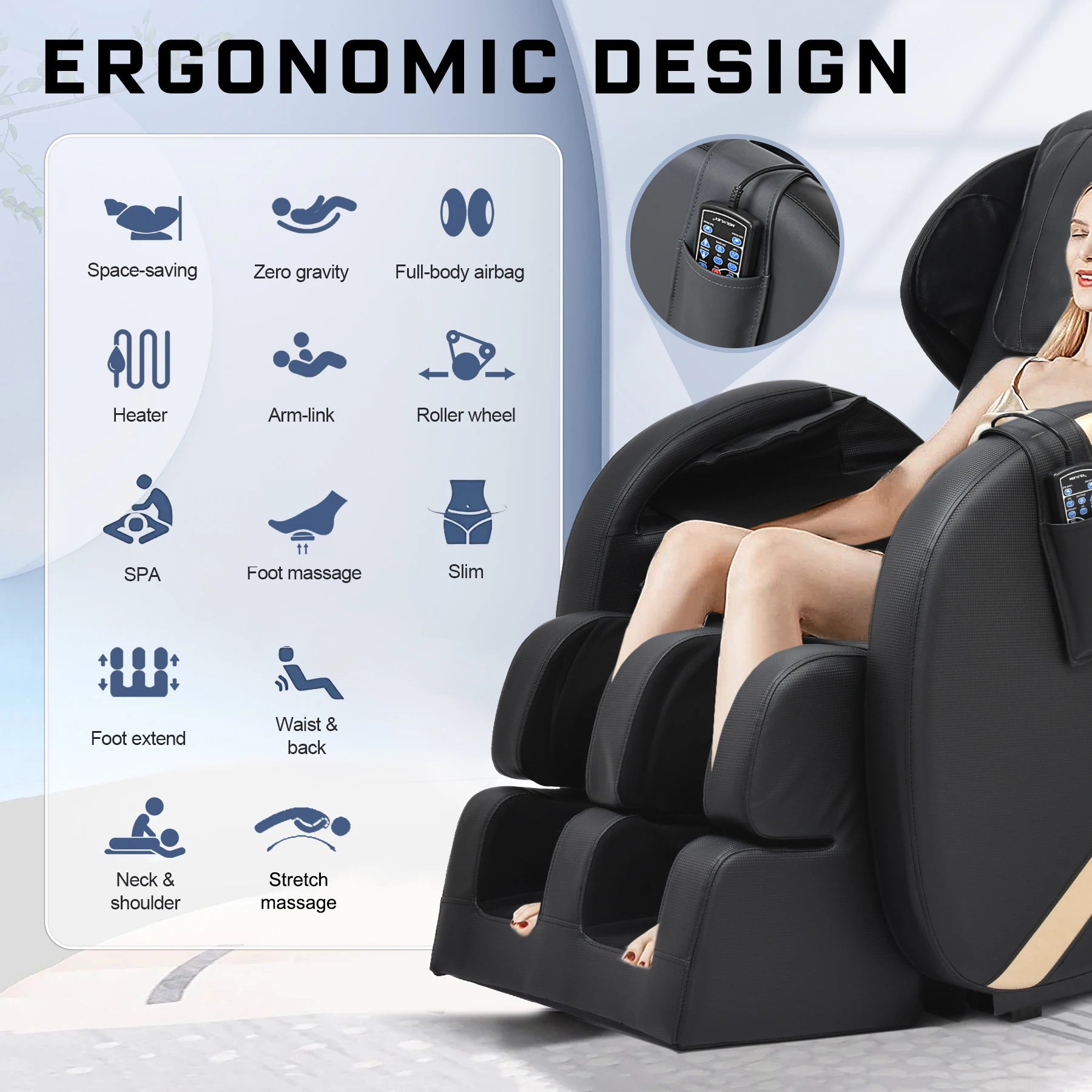 2023 Massage Chair Recliner with Zero Gravity, Full Body Massage Chair with Heating, Airbags, Easy to Use at Home and in The Off