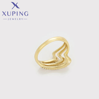 Xuping Jewelry Fashion New Arrival Exquisite Geometry Shape Light Gold Color Rings for Women Girls Wedding Gifts X000801833