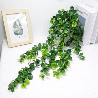 Artificial Plant Eucalyptus Vine for Home Garden Decor Green Leaves Fake Plant Ivy Outdoor Wall Hanging Wedding Party Decoration