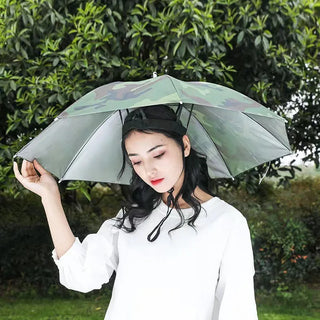 Outdoor Head Umbrella Hat Fishing Umbrella Caps Anti-Rain Foldable Travel Hiking Beach Fishing Umbrellas Hat Rain Gear Parasol