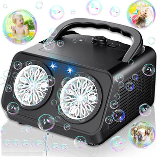 Automatic Bubble Machine Upgrade Bubble Blower with 2 Fans, 50000+ Bubbles Per Minute Bubbles for Kids Portable Bubble Maker