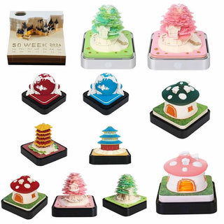 2024 3D Calendar Memo Pad 3D Paper Art Earth Decoration Creative Desk Calendar DIY Notes Notepad Sculpture Gift for School Home