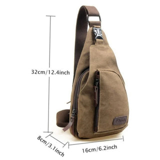 New Mens Vintage Canvas Satchel Shoulder Sling Chest Pack Multifunctional Outdoor Small Shoulder Bag