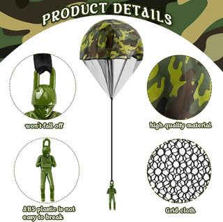 Hand Throwing Parachute Flying Toys with Mini Soldier for Children Outdoor Games Sports Entertainment Sensory Play Toys Gift