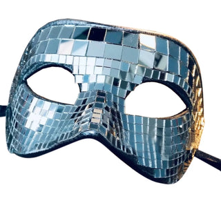 Halloween Festival Masquerade Ball Mask Bright Silver Mirrors Glitter Masks Adults Sexy Nightclub Half Face Cover for Women