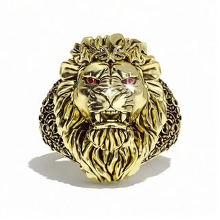 Fashion Lion Head Ring Punk Lion Head Statue Ring Hip Hop Ring Men