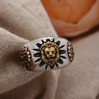 Hot Sell Vintage Lion Animal Design Thai Silver Men Party Ring Original Jewelry Cheap Gifts No Fade