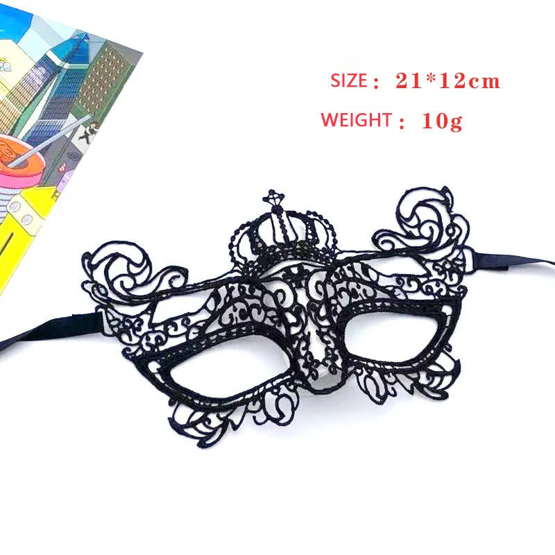 Black Queen Lace Mask Embroidery Appliques Party Carnival Mask Woman Accessories Wedding Mask Halloween Masquerade Mask