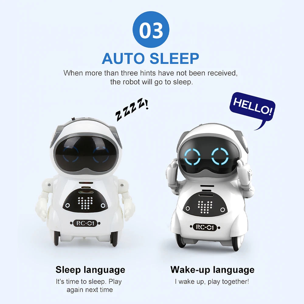 939A Pocket Robot Talking Interactive Dialogue Voice Recognition Record Singing Dancing Telling Story Mini Robot Toy