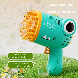 40 hole Dinosaur Bubble Gun Handheld fuly Automatic Bubble Machine children